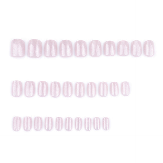 Handmade Nude Blush Cat Eye Press-on Nails