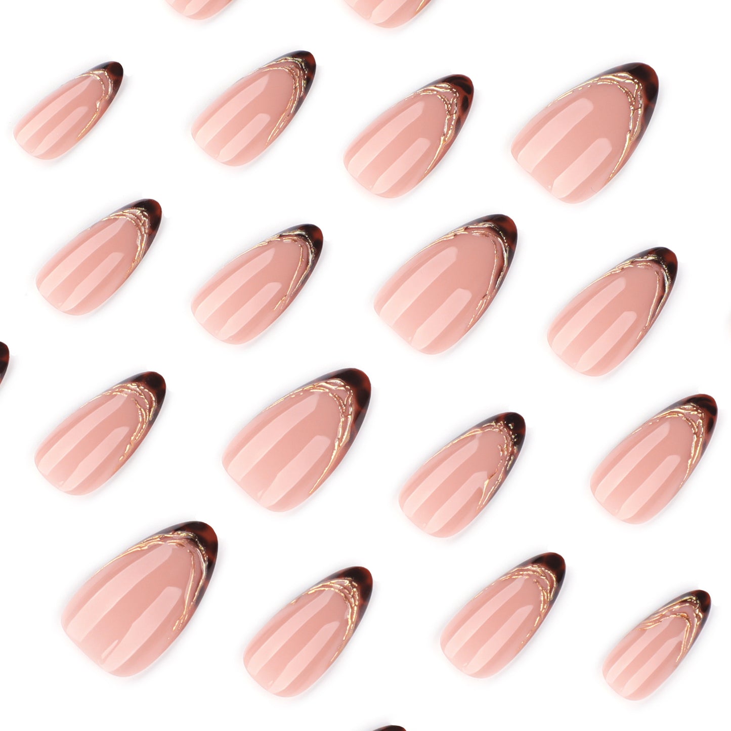 Textured Brown Blush French Nails