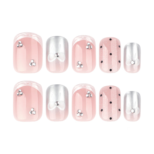 Polka Dot Cat Eye Press-on Nails