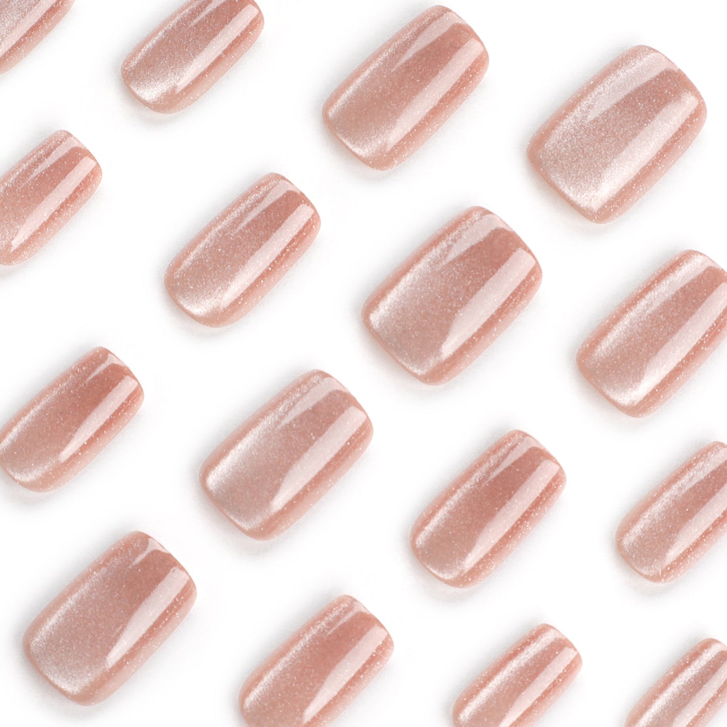 Minimalist Cat-eye Short Ladder Nail Art