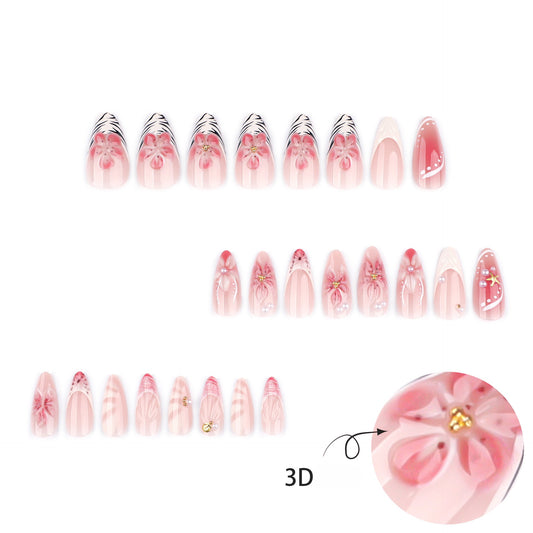Handmade 3D Sculpted Flower Press-on Nails