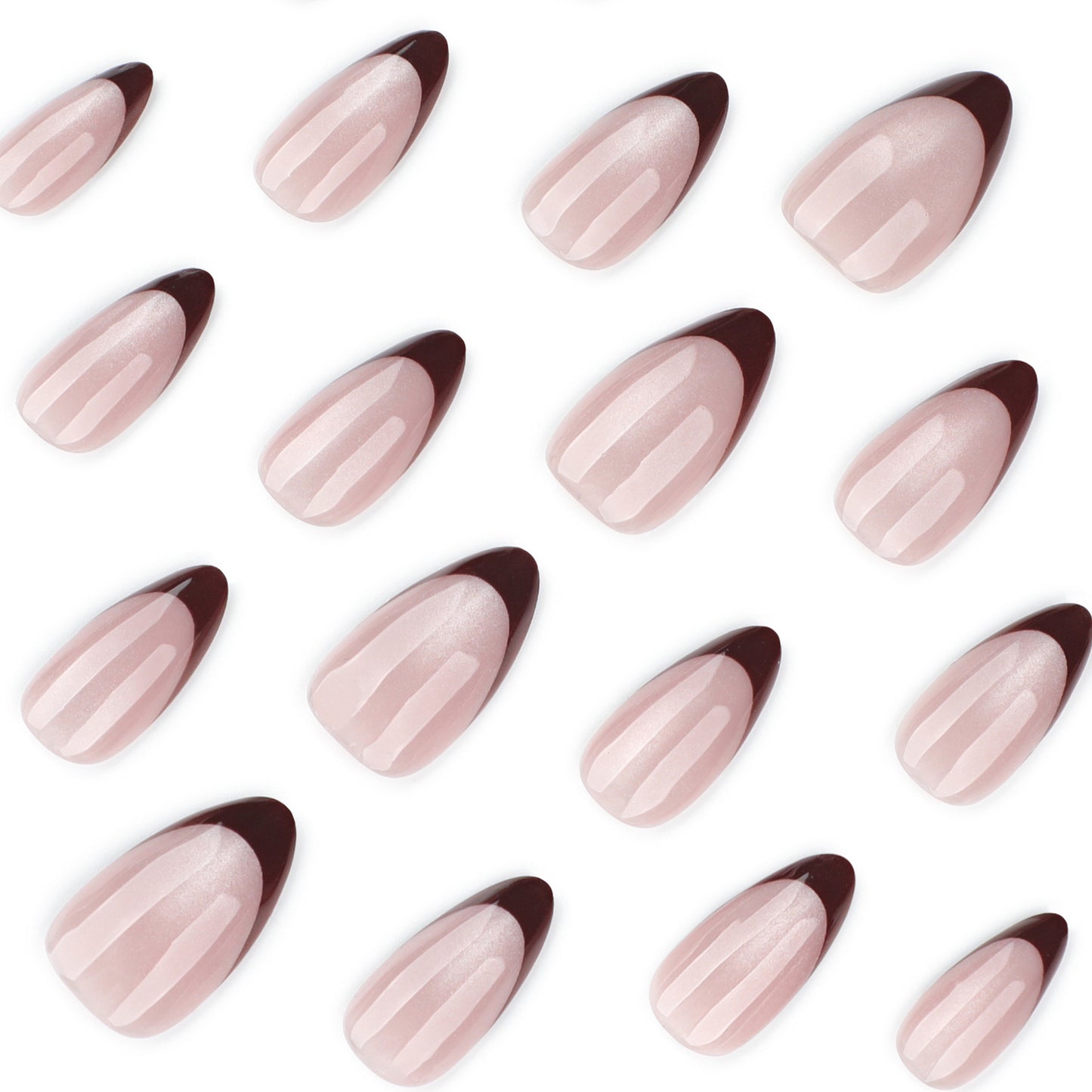 Warm Brown French Cat Eye Nails