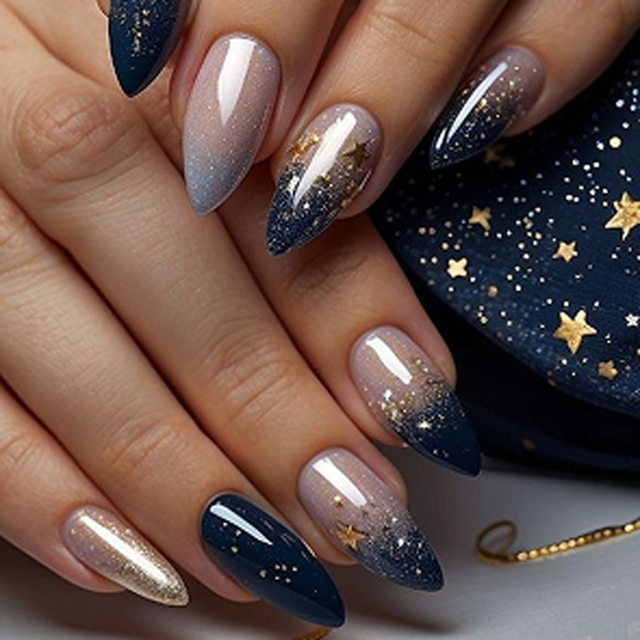 Edgy Galaxy Starry Sky Press-on Nails