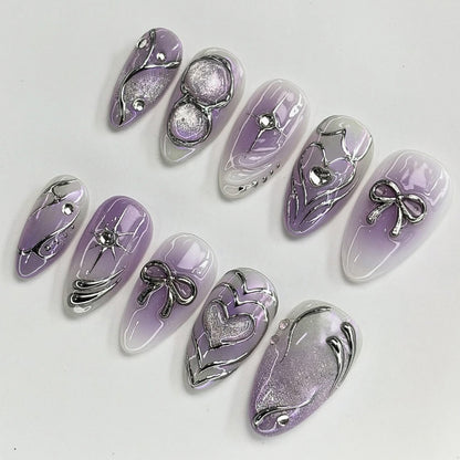 Y2K Purple Aura Gradient Press-on Nails