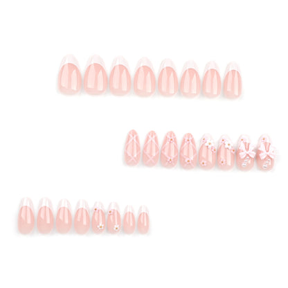 Pink Bow Veloura Nails