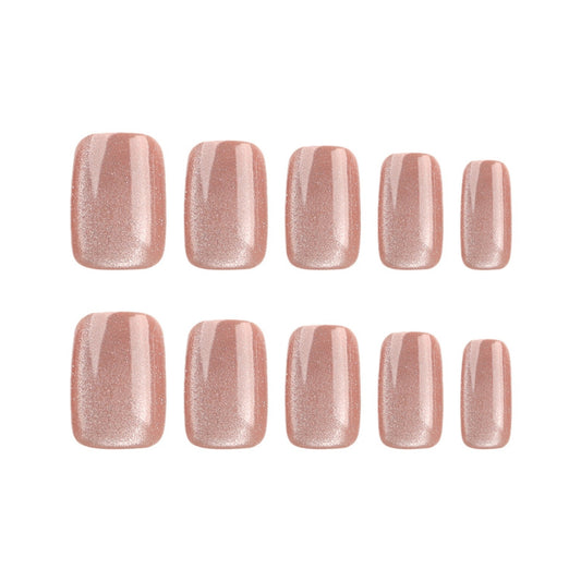 Minimalist Cat-eye Short Ladder Nail Art
