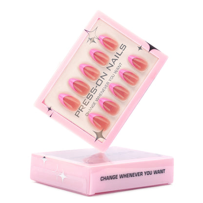 High-End French Pink Press On Nails
