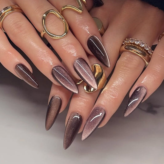 Glitter Brown Cat Eye JP4190 Veloura Nails