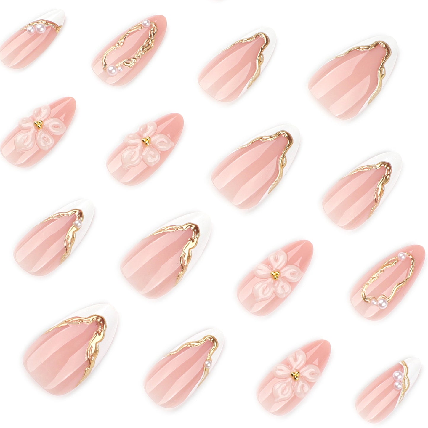 Handmade 3D Sculpted Flower Press-on Nails