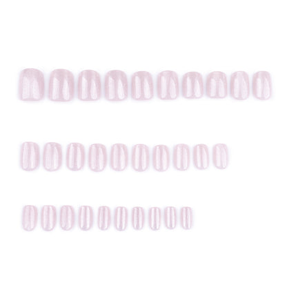 Handmade Nude Blush Cat Eye Press-on Nails