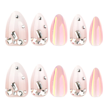 Luxury 3D Jeweled Chrome Press-on Nails