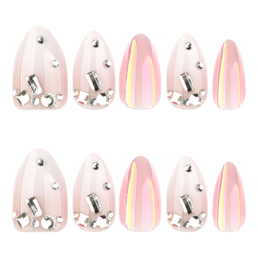 Luxury 3D Jeweled Chrome Press-on Nails