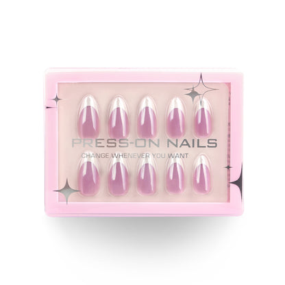 French Chrome Press-On Nails