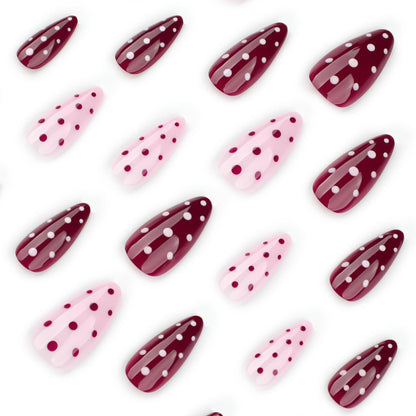 Red Polka Dots Veloura Nails