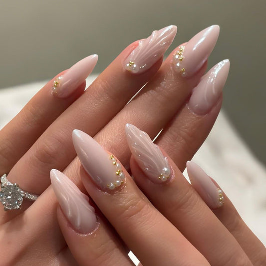 Ocean Shell Teardrop Pearl Nail Art
