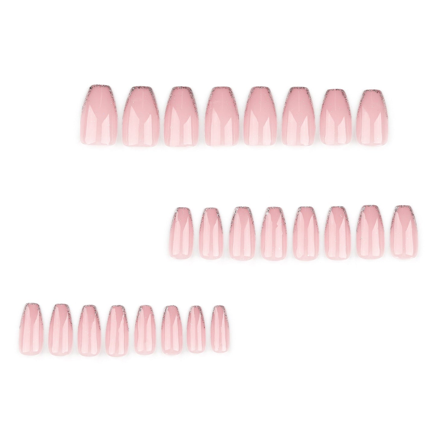 Ballet Nude Pink French Glitter Veloura Nails