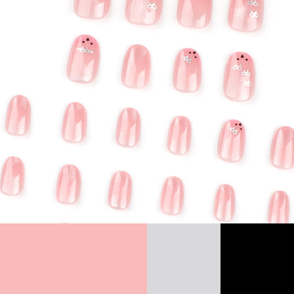 Pink Sweet Cat Eye JP3307 Veloura Nails