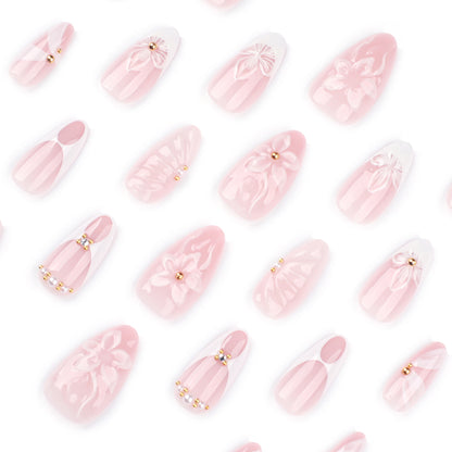 Handmade 3D Sculpted Flower Press-on Nails