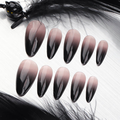 Halloween Black Gradient Veloura Nails