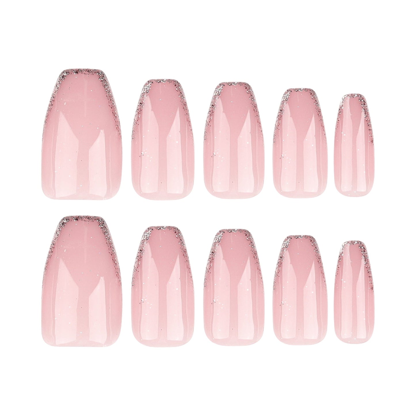 Ballet Nude Pink French Glitter Veloura Nails