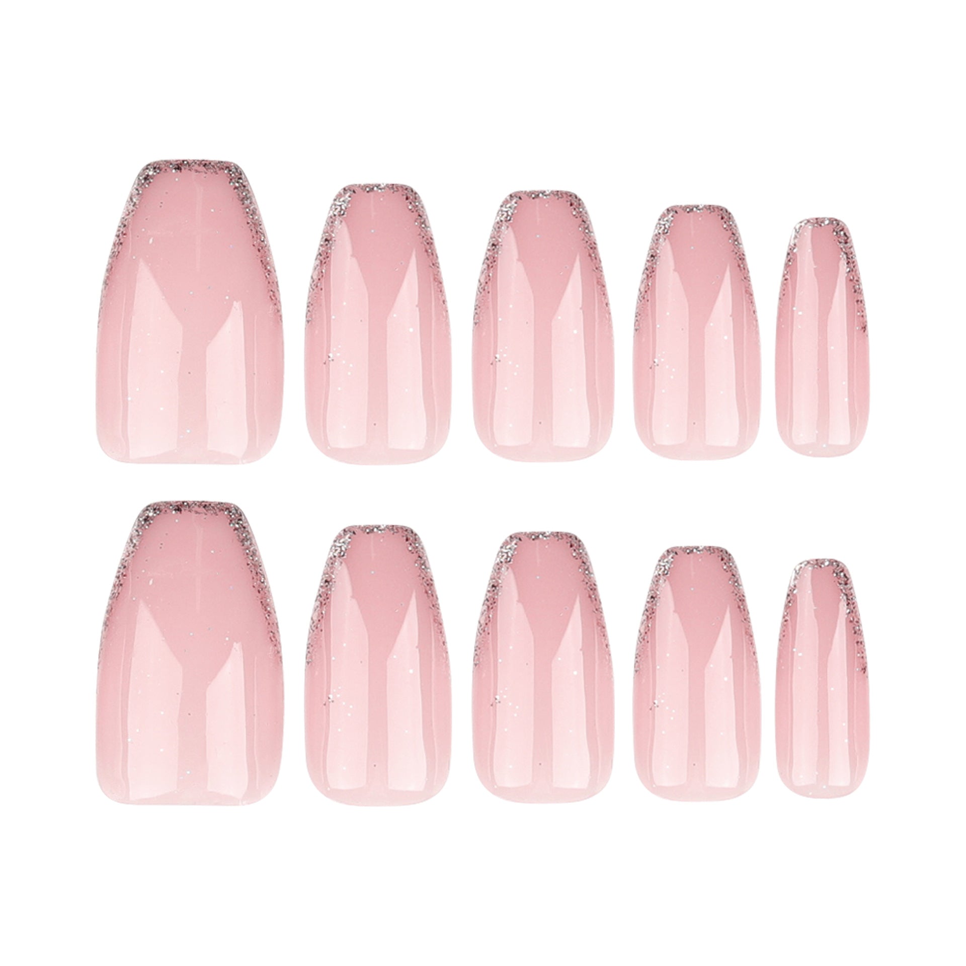 Ballet Nude Pink French Glitter Veloura Nails