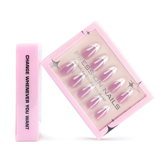 French Chrome Press-On Nails