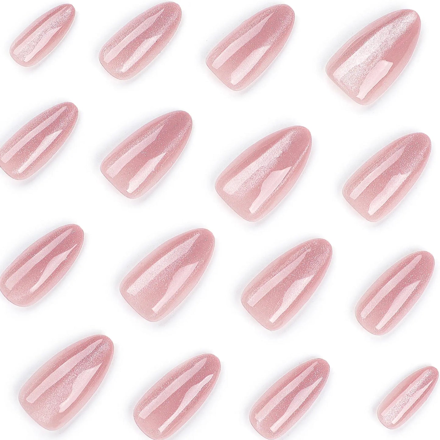Bright Pink Cat Eye Veloura Nails