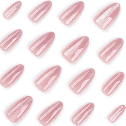 Bright Pink Cat Eye Veloura Nails