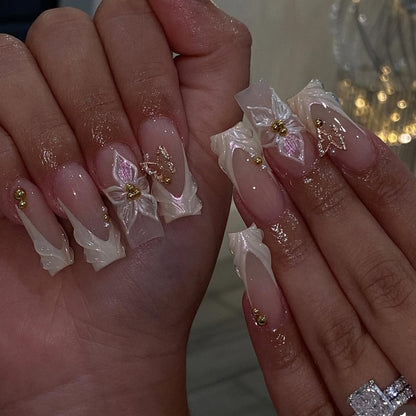 French 3D Flower Nail Art