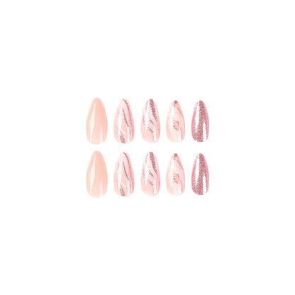 Soft Nude Pink Glitter Press-on Nails