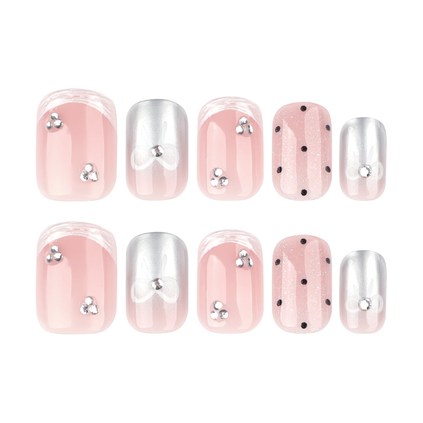 Polka Dot Cat Eye Press-on Nails