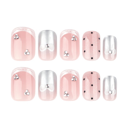 Polka Dot Cat Eye Press-on Nails