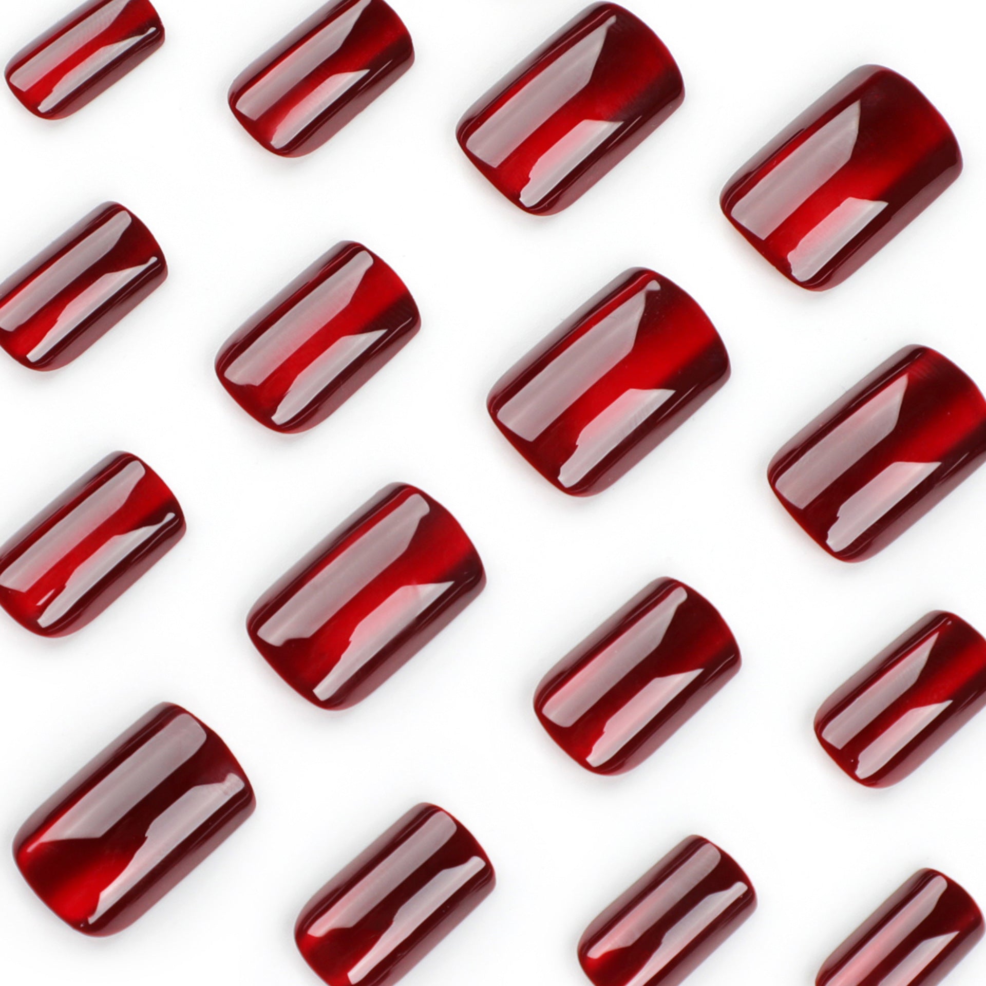 Blood Red Cat Eye Veloura Nails