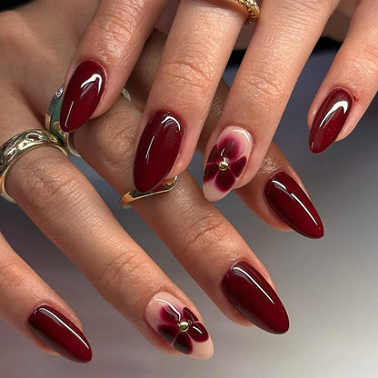 Simple Red JP3695 Veloura Nails