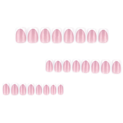 Classic French White Tip Short Square Veloura Nails