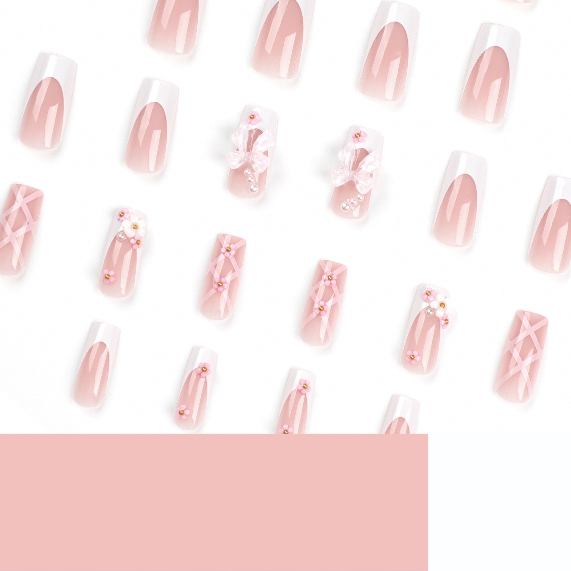 Pink Bow Veloura Nails