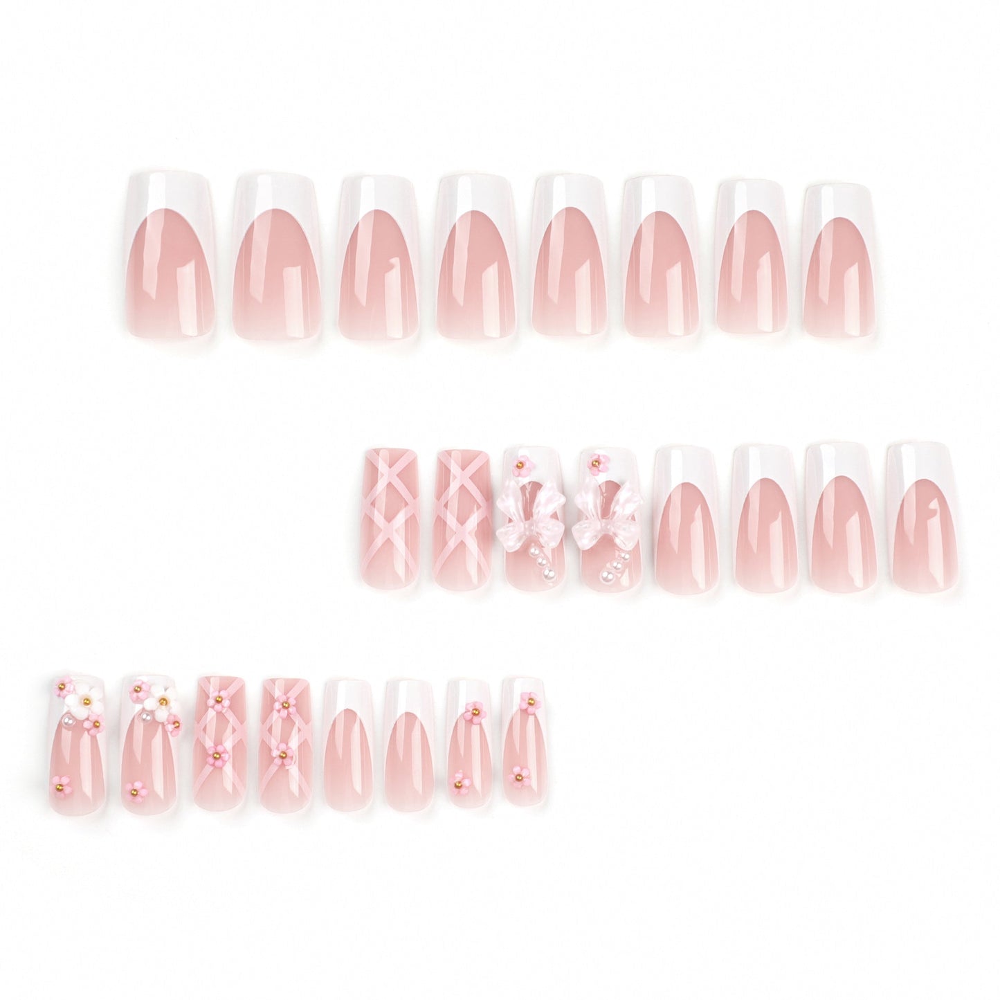 Pink Bow Veloura Nails