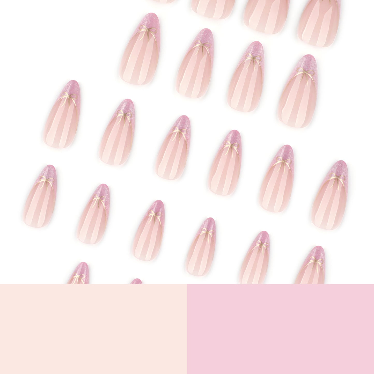 Pink Cat Eye with Glitter Gold Bow  JP4262 Veloura Nails
