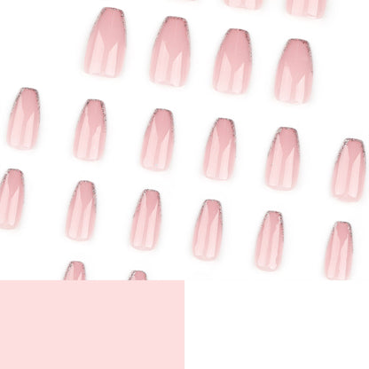 Ballet Nude Pink French Glitter Veloura Nails