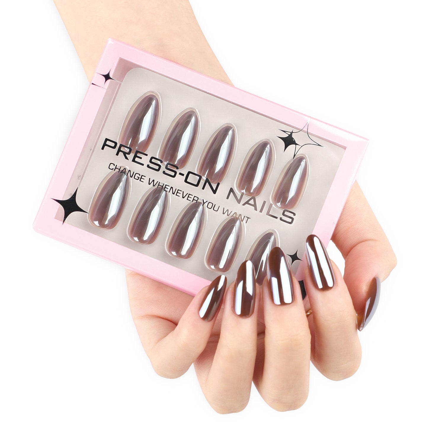 Minimalist Brown Solid Press-On Nails