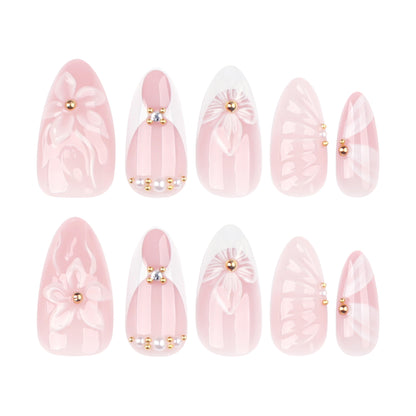 Handmade 3D Sculpted Flower Press-on Nails