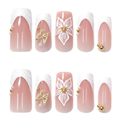 French 3D Flower Nail Art