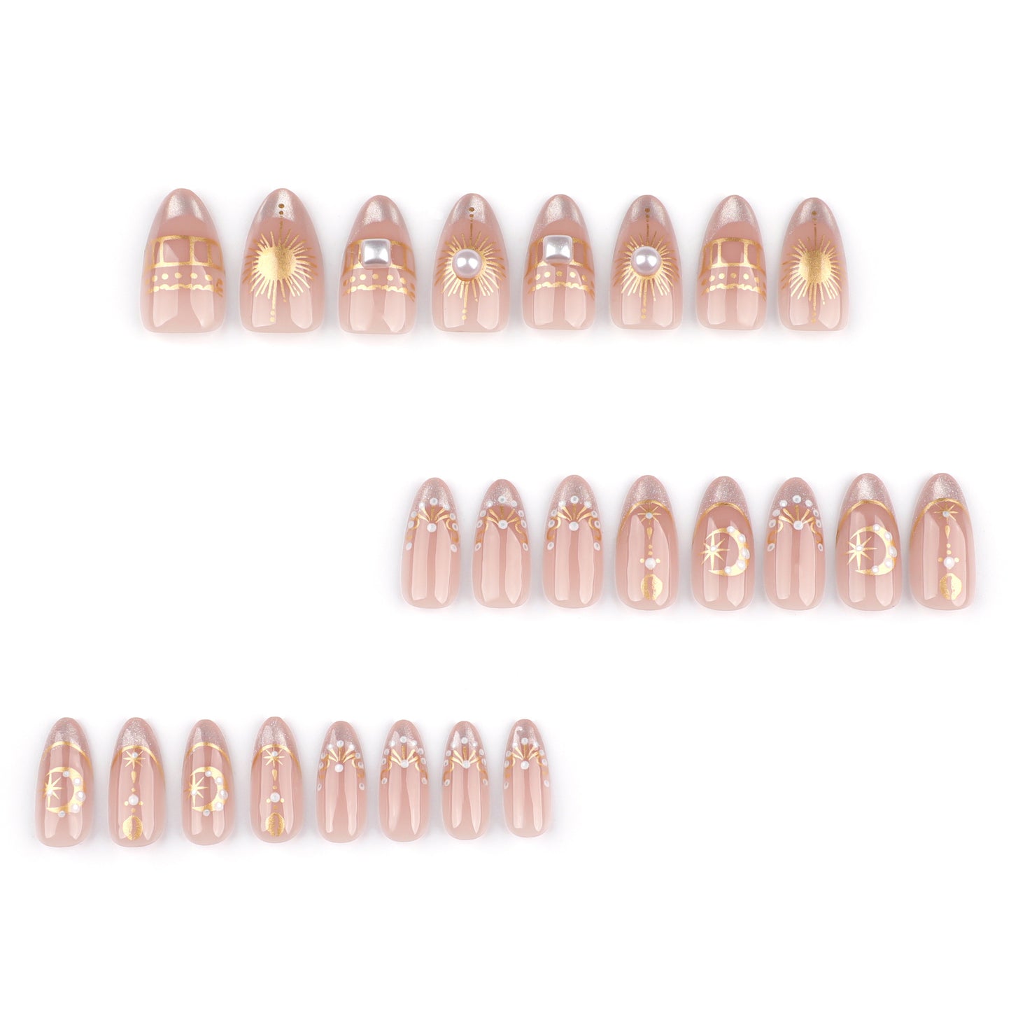 Celestial French Starburst Nails