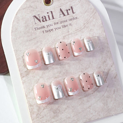 Polka Dot Cat Eye Press-on Nails
