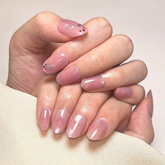 Pink Sweet Cat Eye JP3307 Veloura Nails