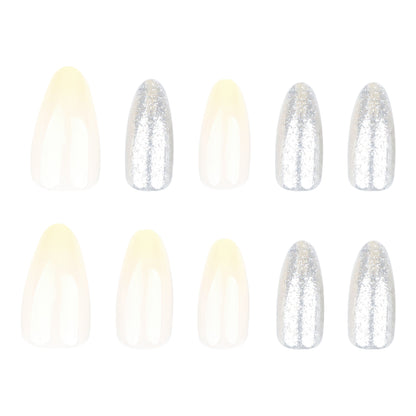 Silver Glitter Press On Nails