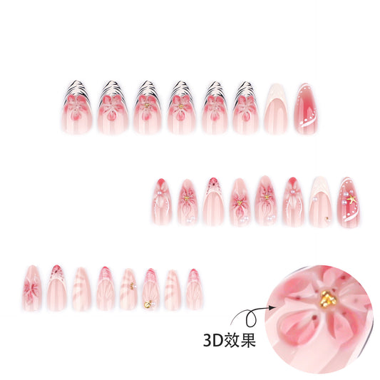 Handmade 3D Sculpted Flower Press-on Nails