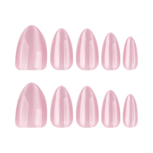 Minimalist Nude Pink Sparkle Cat Eye Nails