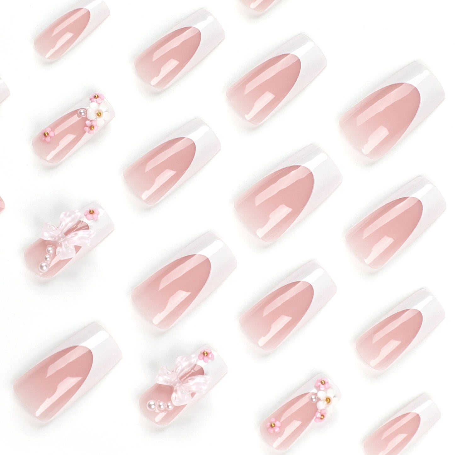 Pink Bow Veloura Nails