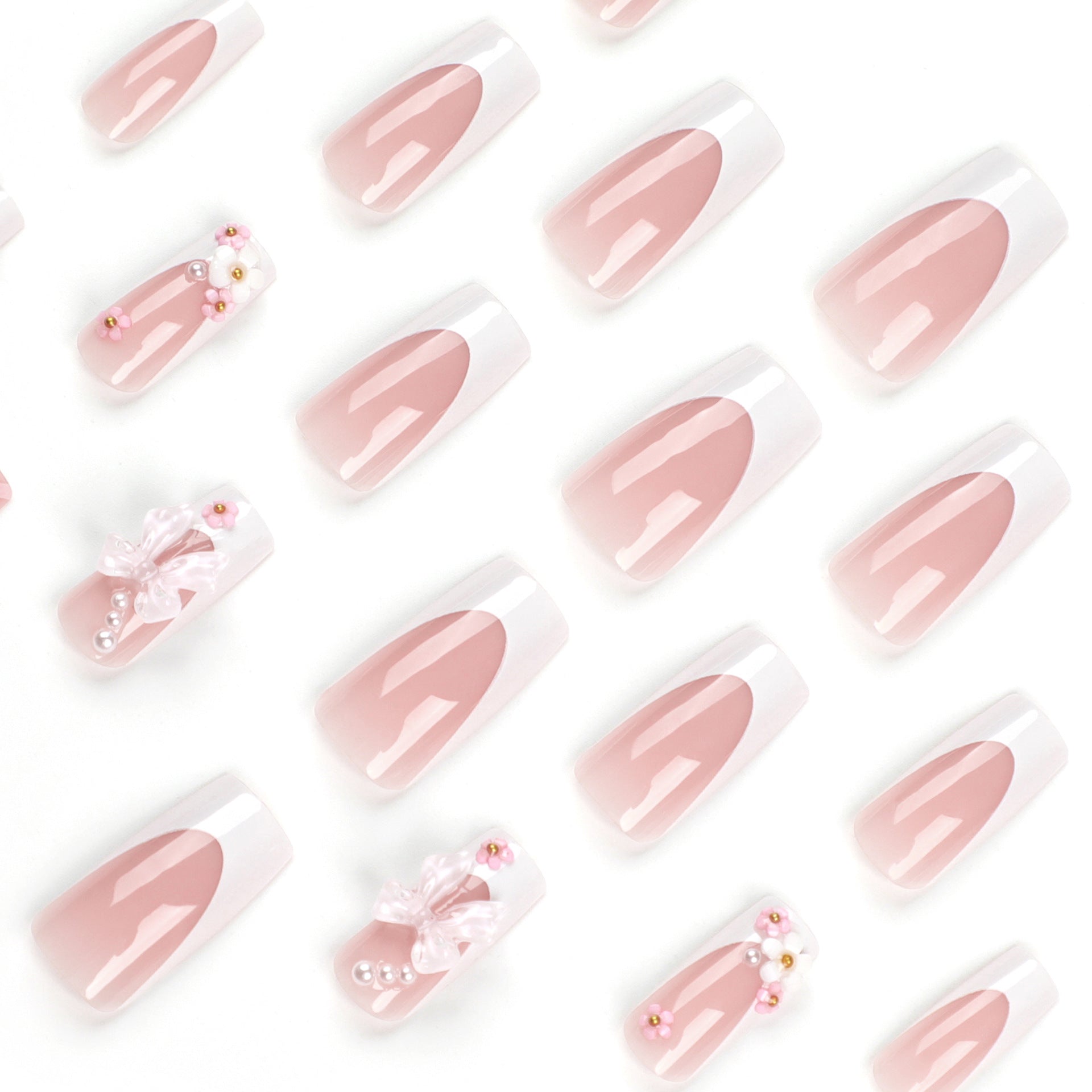 Pink Bow Veloura Nails
